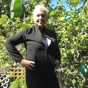 Women's black zip-front jacket